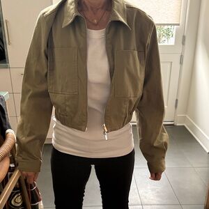 khaki/Green proenza Cropped Jacket